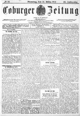 Coburger Zeitung Dienstag 31. März 1914