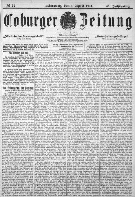 Coburger Zeitung Mittwoch 1. April 1914