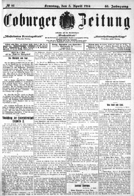 Coburger Zeitung Sonntag 5. April 1914