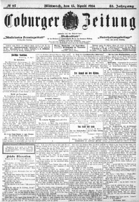 Coburger Zeitung Mittwoch 15. April 1914