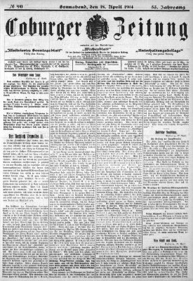 Coburger Zeitung Samstag 18. April 1914