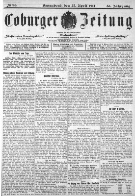 Coburger Zeitung Samstag 25. April 1914