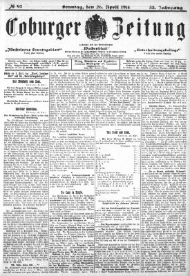 Coburger Zeitung Sonntag 26. April 1914