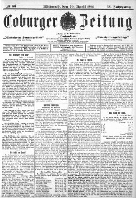 Coburger Zeitung Mittwoch 29. April 1914