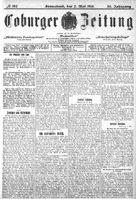 Coburger Zeitung Samstag 2. Mai 1914