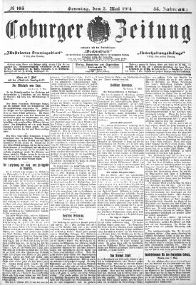 Coburger Zeitung Sonntag 3. Mai 1914