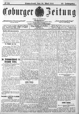 Coburger Zeitung Samstag 16. Mai 1914