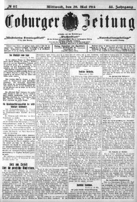 Coburger Zeitung Mittwoch 20. Mai 1914