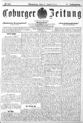 Coburger Zeitung Dienstag 9. Juni 1914