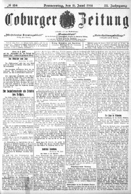 Coburger Zeitung Donnerstag 11. Juni 1914