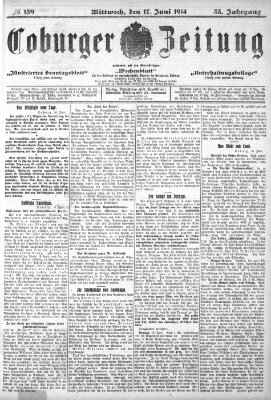 Coburger Zeitung Mittwoch 17. Juni 1914