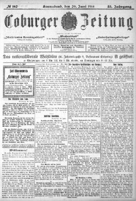 Coburger Zeitung Samstag 20. Juni 1914