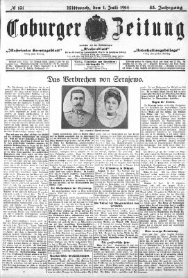 Coburger Zeitung Mittwoch 1. Juli 1914