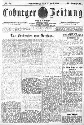 Coburger Zeitung Donnerstag 2. Juli 1914