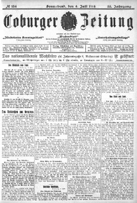 Coburger Zeitung Samstag 4. Juli 1914