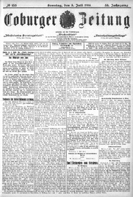 Coburger Zeitung Sonntag 5. Juli 1914