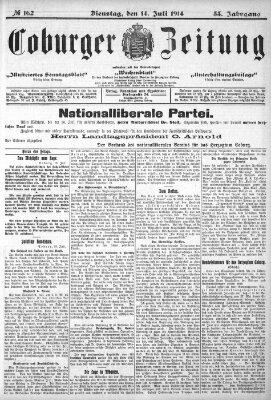 Coburger Zeitung Dienstag 14. Juli 1914