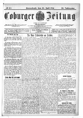 Coburger Zeitung Samstag 25. Juli 1914