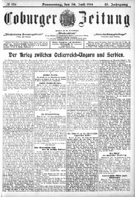 Coburger Zeitung Donnerstag 30. Juli 1914