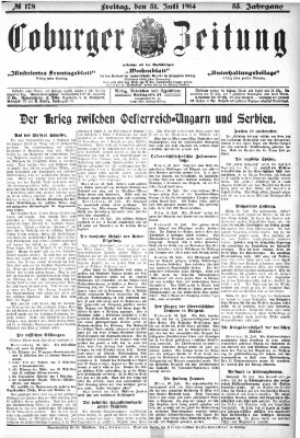 Coburger Zeitung Freitag 31. Juli 1914