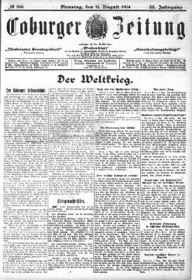 Coburger Zeitung Dienstag 11. August 1914