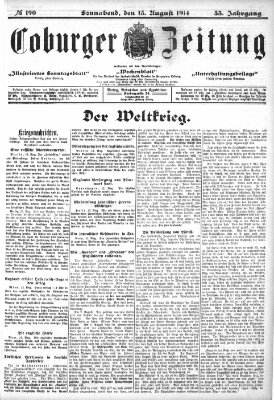 Coburger Zeitung Samstag 15. August 1914