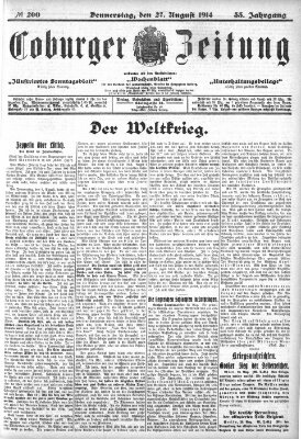 Coburger Zeitung Donnerstag 27. August 1914