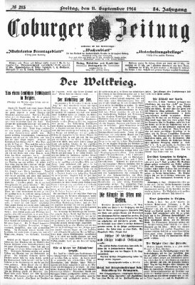 Coburger Zeitung Freitag 11. September 1914