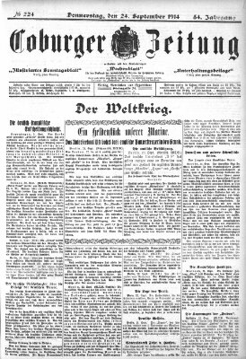 Coburger Zeitung Donnerstag 24. September 1914