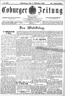 Coburger Zeitung Sonntag 4. Oktober 1914