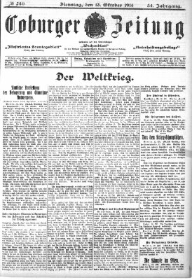 Coburger Zeitung Dienstag 13. Oktober 1914