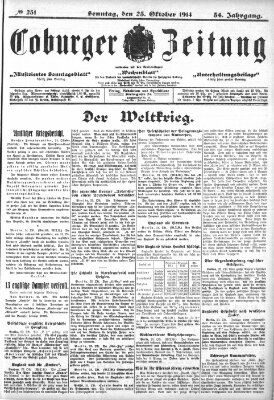 Coburger Zeitung Sonntag 25. Oktober 1914