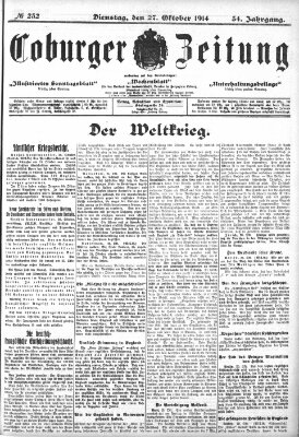 Coburger Zeitung Dienstag 27. Oktober 1914