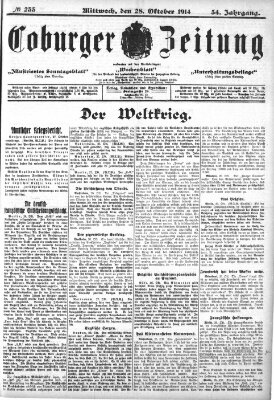 Coburger Zeitung Mittwoch 28. Oktober 1914