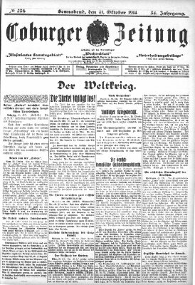 Coburger Zeitung Samstag 31. Oktober 1914