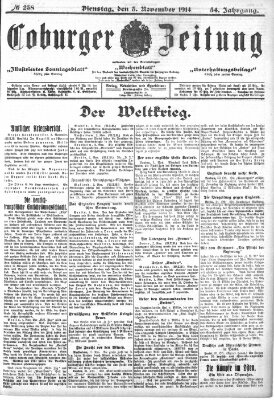 Coburger Zeitung Dienstag 3. November 1914