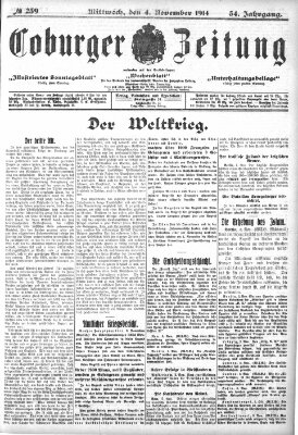 Coburger Zeitung Mittwoch 4. November 1914