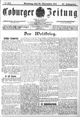 Coburger Zeitung Dienstag 10. November 1914