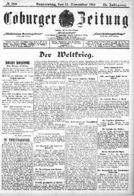 Coburger Zeitung Donnerstag 12. November 1914