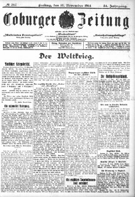 Coburger Zeitung Freitag 13. November 1914