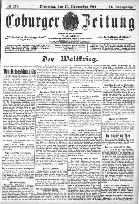 Coburger Zeitung Dienstag 17. November 1914