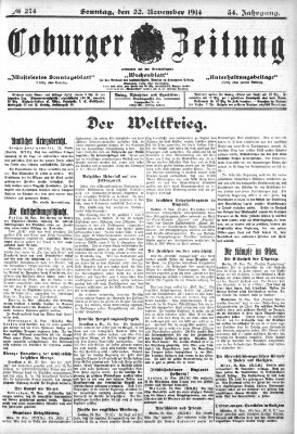 Coburger Zeitung Sonntag 22. November 1914