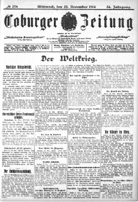 Coburger Zeitung Mittwoch 25. November 1914