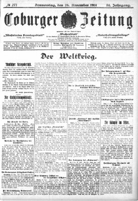 Coburger Zeitung Donnerstag 26. November 1914