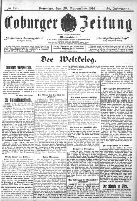 Coburger Zeitung Sonntag 29. November 1914