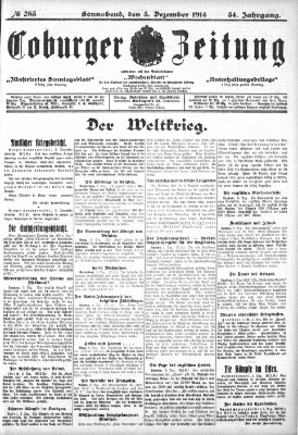 Coburger Zeitung Samstag 5. Dezember 1914