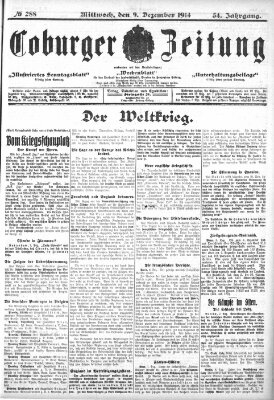 Coburger Zeitung Mittwoch 9. Dezember 1914