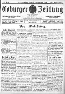 Coburger Zeitung Donnerstag 10. Dezember 1914