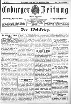 Coburger Zeitung Sonntag 13. Dezember 1914