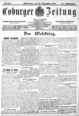 Coburger Zeitung Mittwoch 16. Dezember 1914